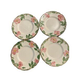 4 Franciscan Desert Rose Saucer Plate 6 3/16" Wide Kitchen Lot Bundle Floral